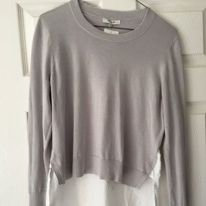 Madewell Shirt Sweater Sz M Grey & White